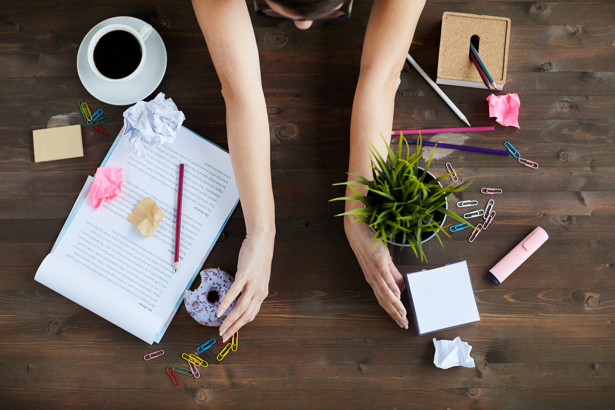 Person with ADHD setting up their work environment to support their ADHD