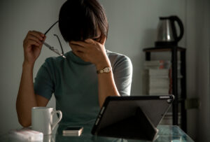 Therapist feeling exhausted from compassion fatigue