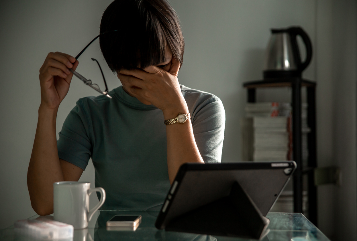 Therapist feeling exhausted from compassion fatigue