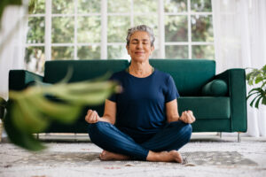 Woman practicing an exercise in neuroception