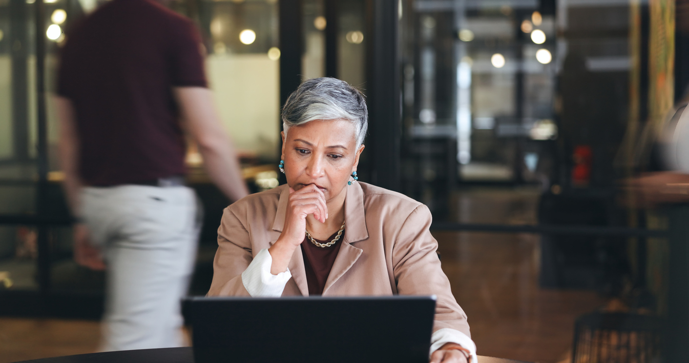 Woman experiencing anxiety at work