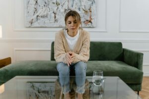 Person in therapy for emotional abuse from a relationship.